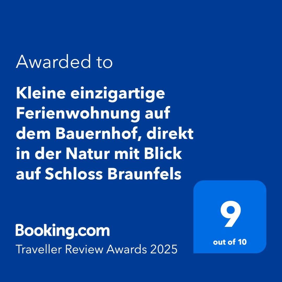 Kleine Einzigartige Ferienwohnung Auf Dem Bauernhof, Direkt In Der Natur Mit Blick Auf Schloss Braunfels Buitenkant foto
